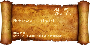 Noficzer Tibold névjegykártya